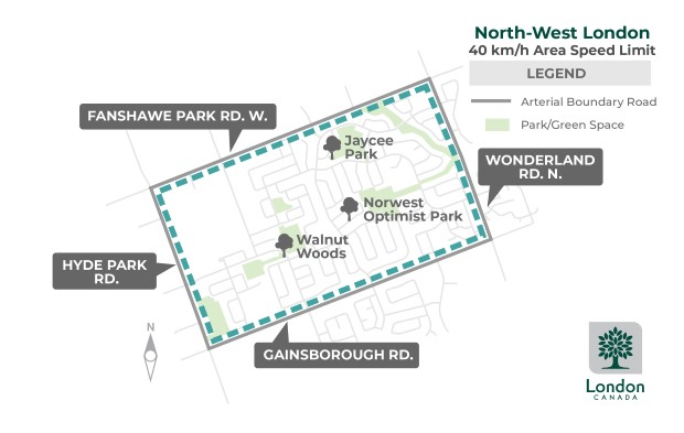 The area within Hyde Park Road - Fanshawe Park Road West - Wonderland Road North - Gainsborough Road will be affected by this program. For more information, please contact Shane Maguire by emailing smaguire@london.ca or by calling 519-661-2489 x 8488