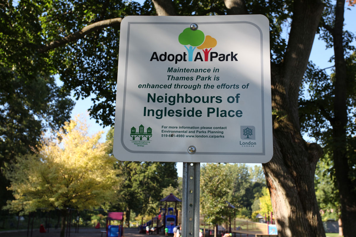 Adopt a Park sign 