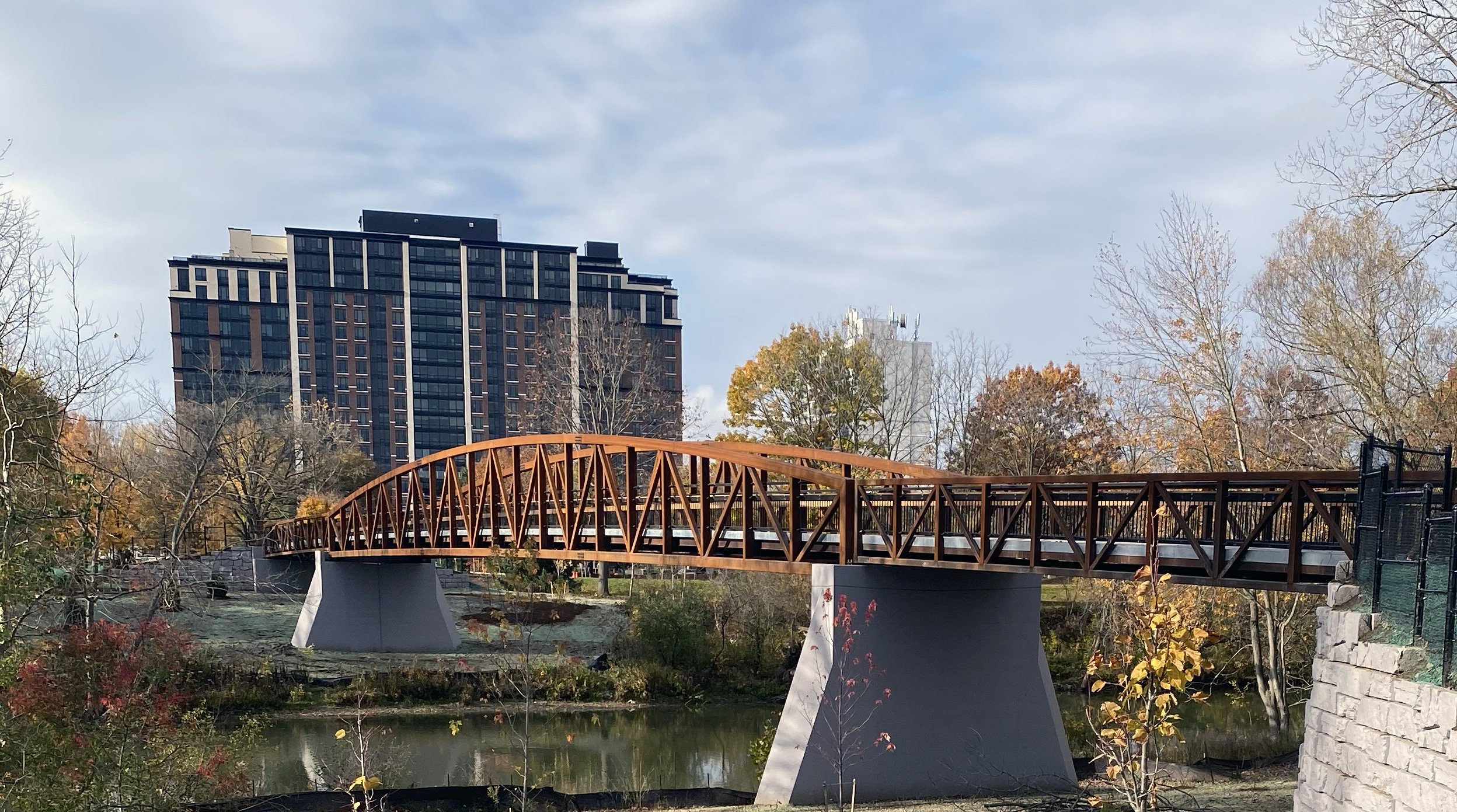 A new bridge at Ross Park is one of two new bridges along the Thames Valley Parkway crossing the Thames River and connecting to new paths.