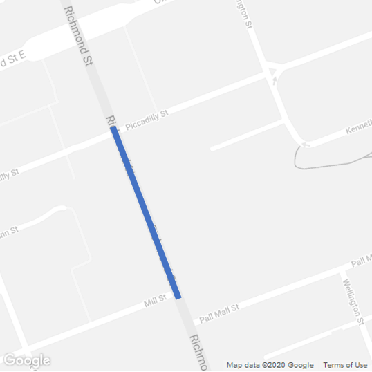 Richmond Street between Piccadilly Street and Mill Street will be closed. For more information, please contact Doug Bolton at dbolton@london.ca or by phone at 519-661-2489 x7007
