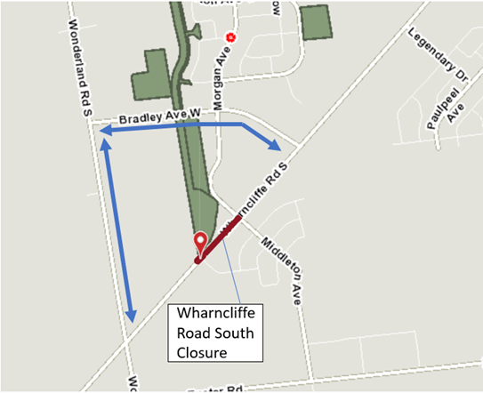The Wharncliffe Road closure. For more information please contact Brandon Thompson at bthompson@london.ca