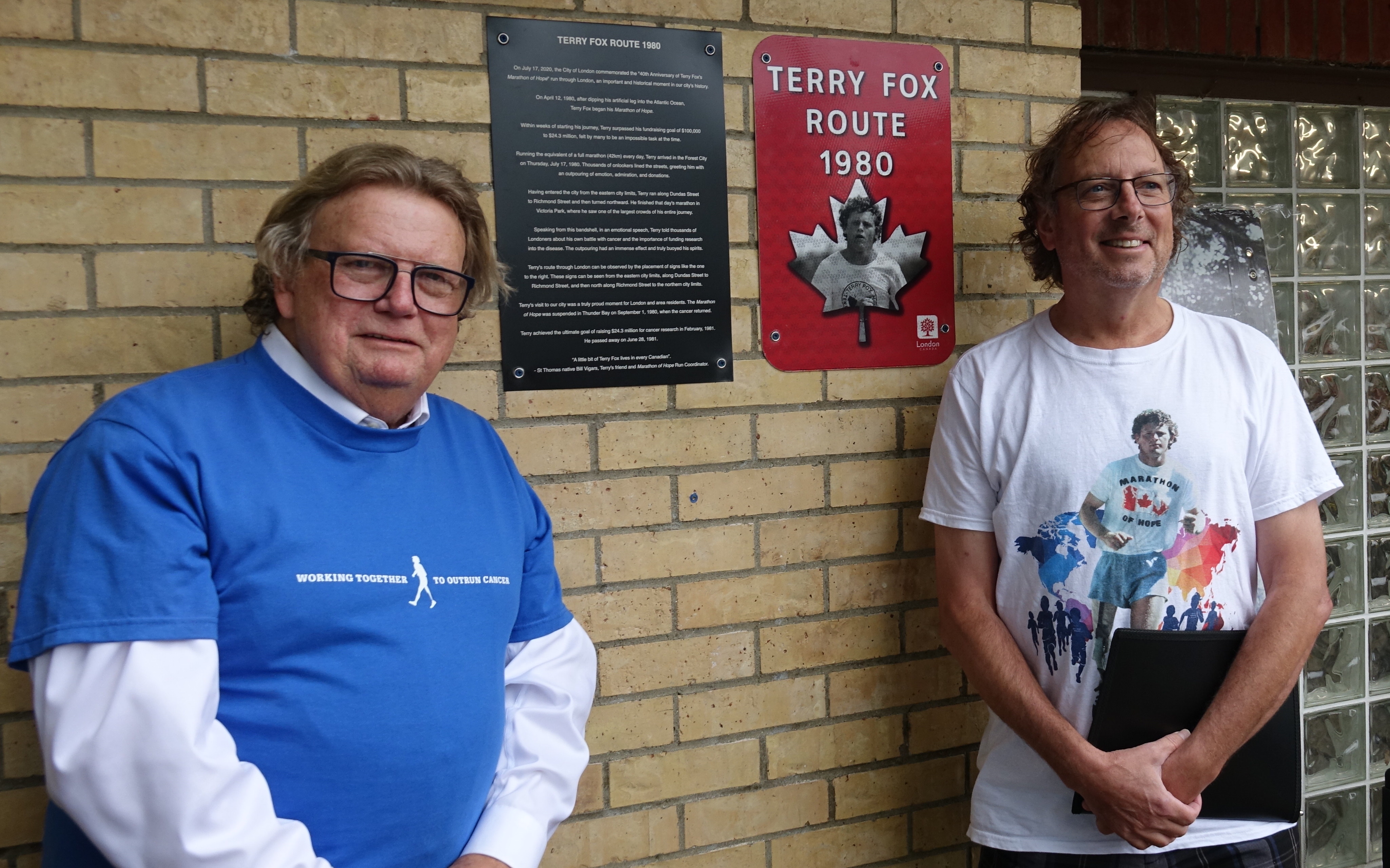 Terry Fox Run London plaque unveiling