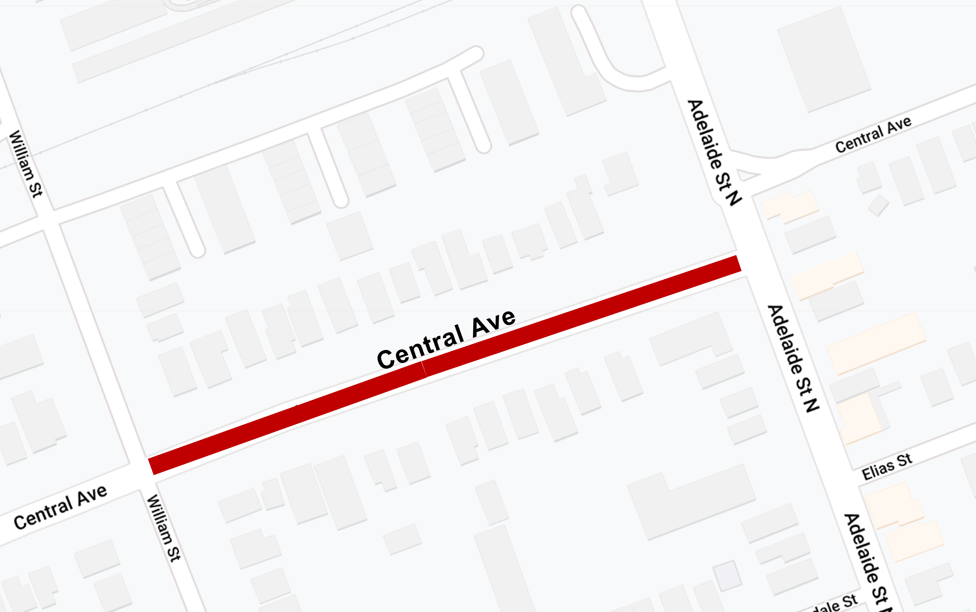 Central Ave closure between Adelaide St and William St