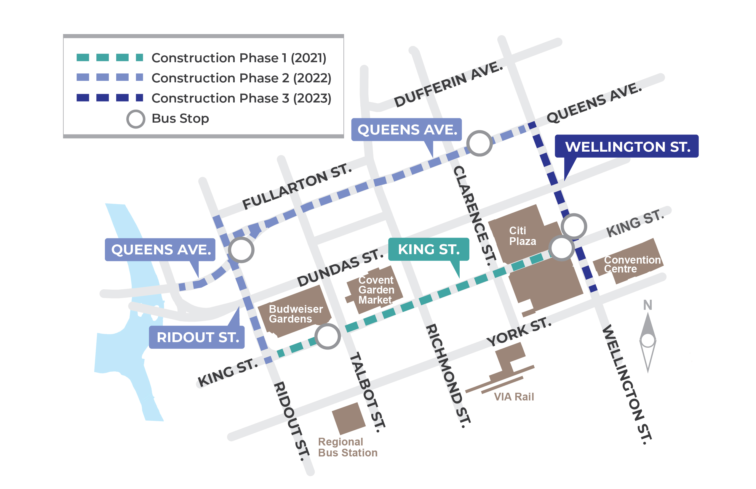 Downtown Loop construction phasing map
