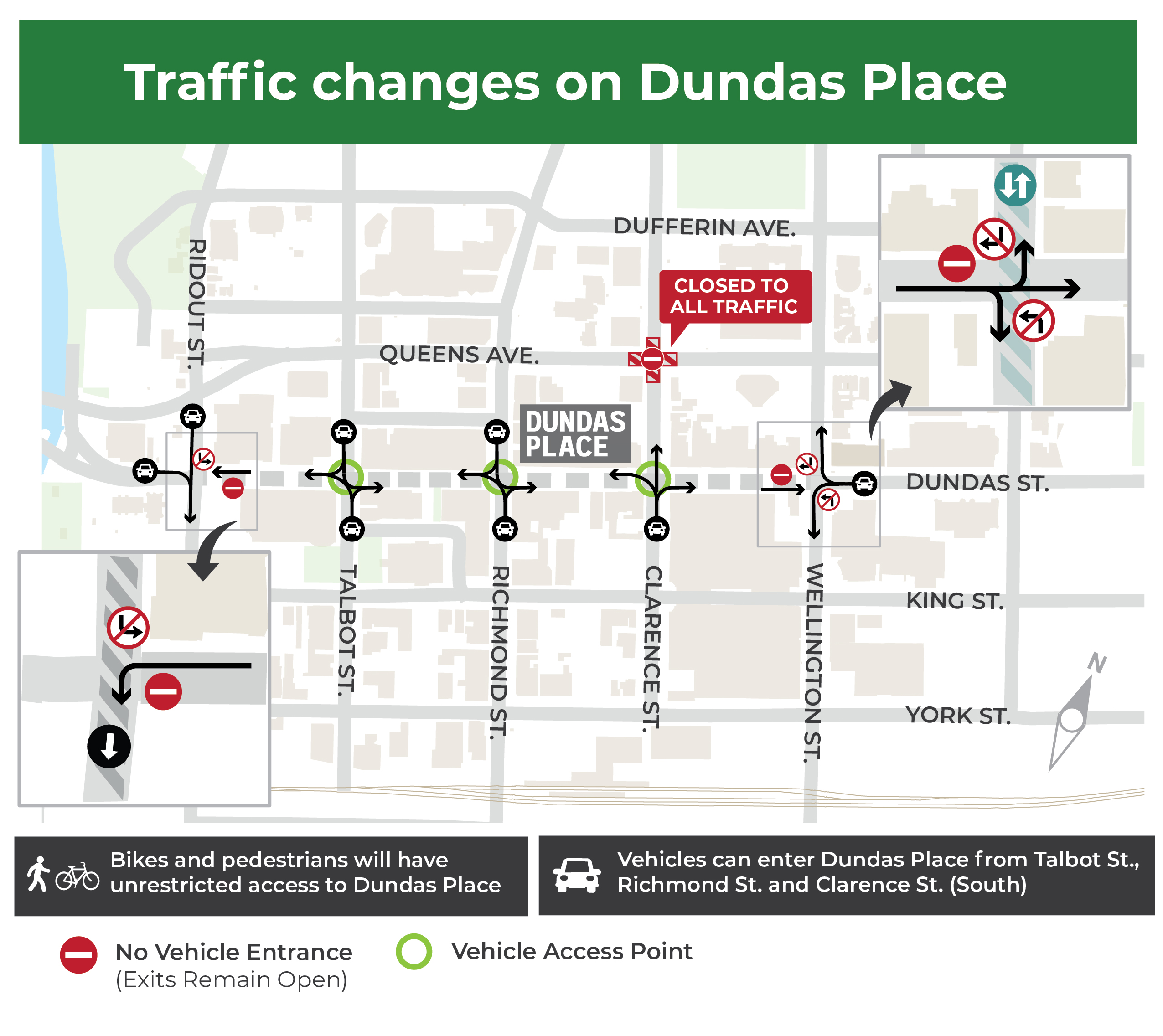 Dundas Place Traffic Diversions Map