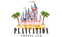 Playcation Travel logo with a transparent background
