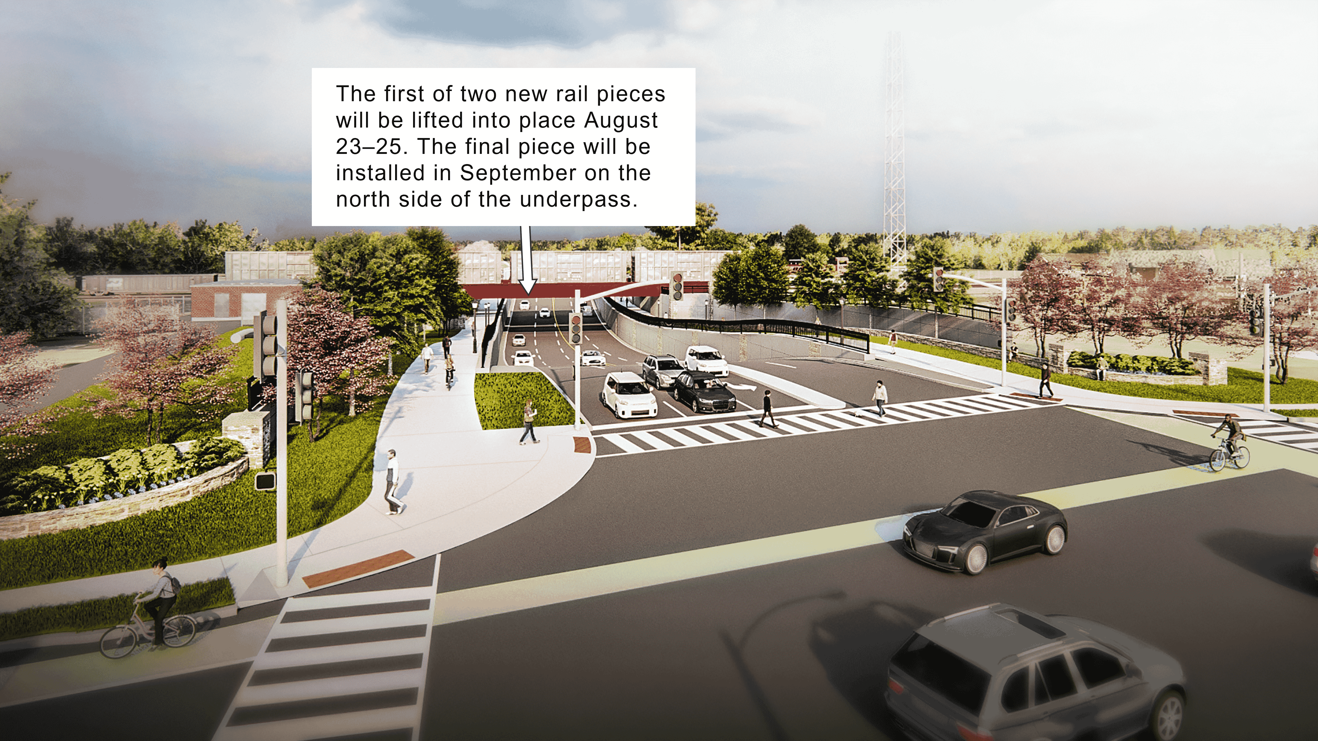 Rendering of Adelaide Underpass at Central Ave facing north