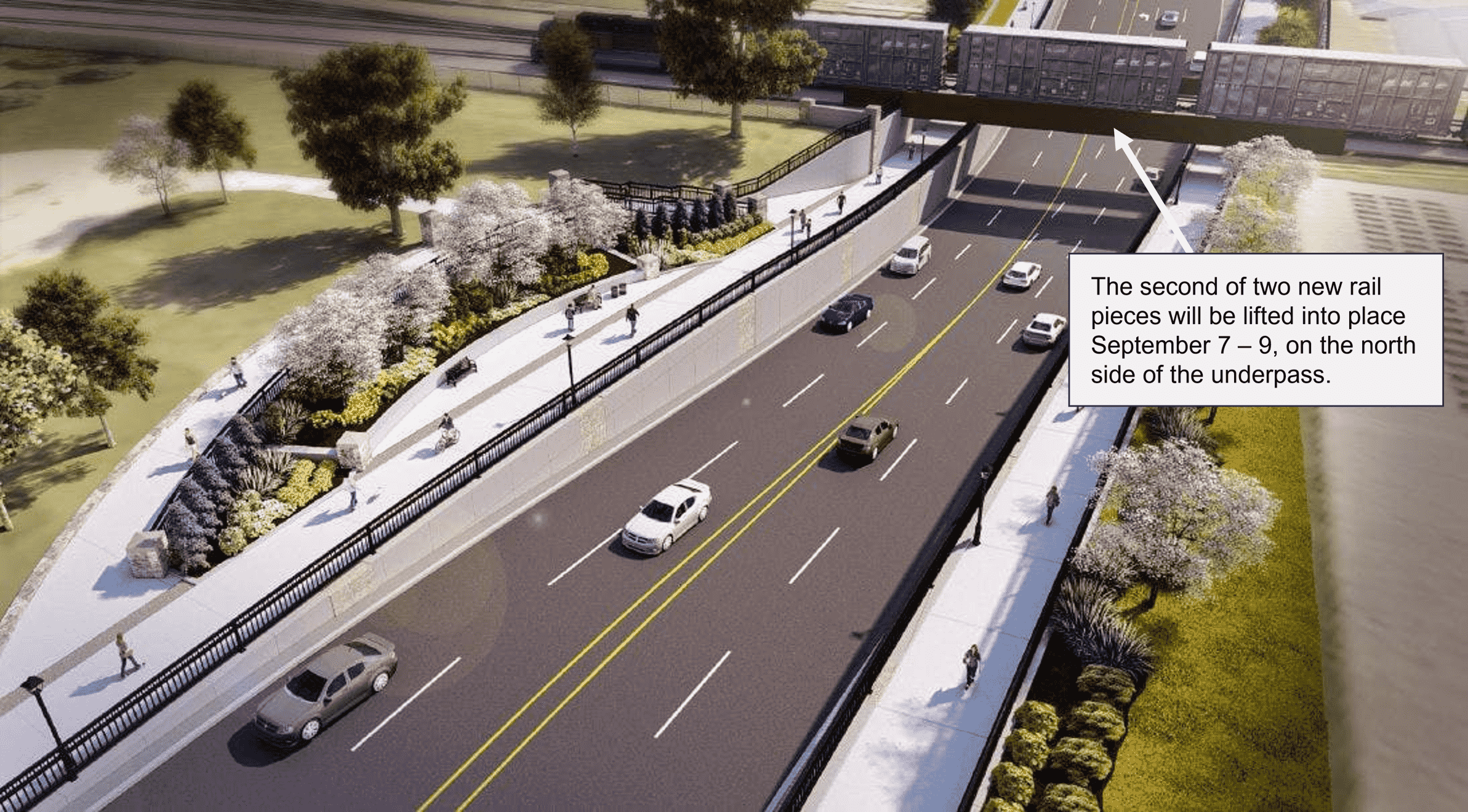 Rendering of Adelaide Underpass facing south