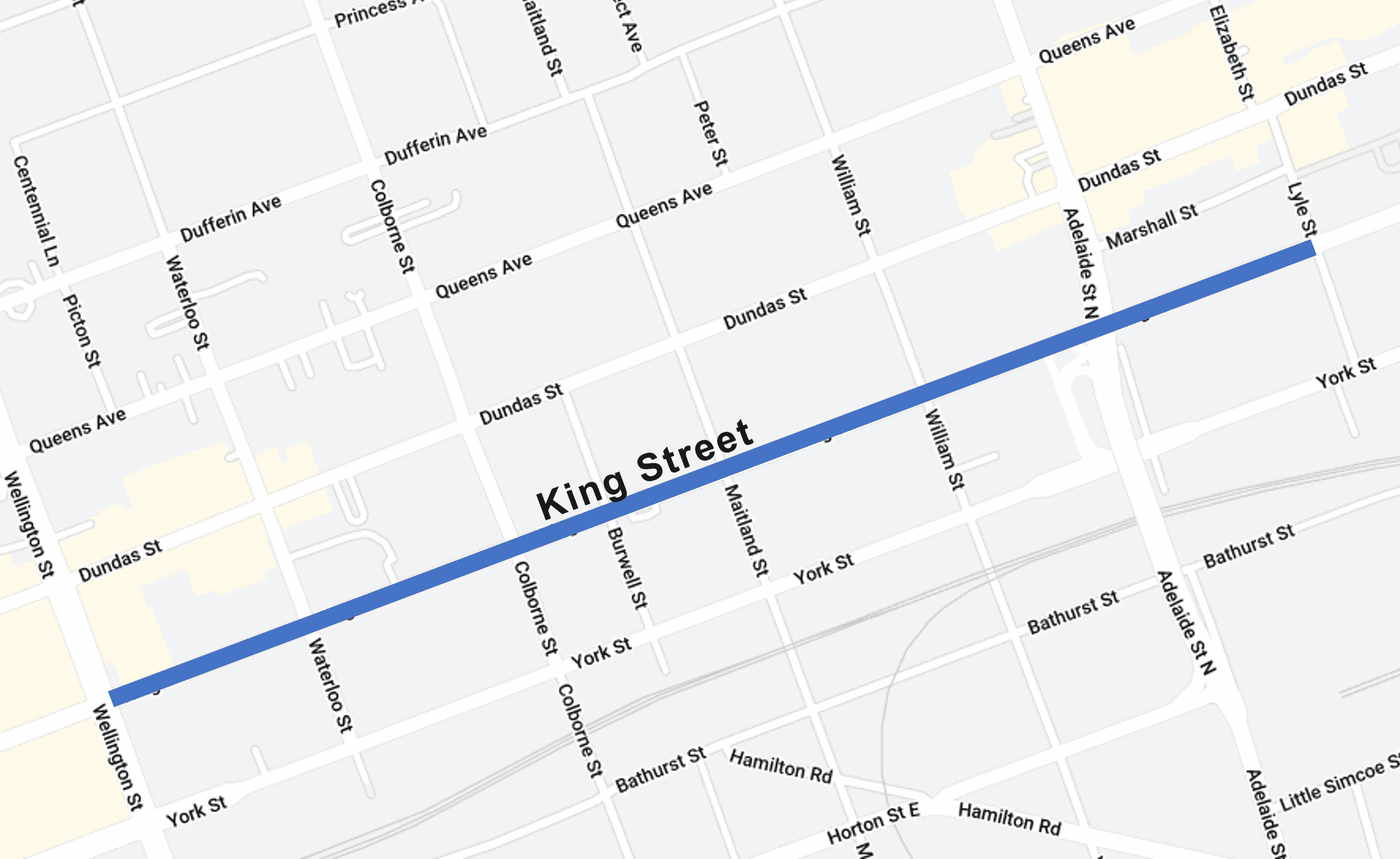 Line painting and lane restrictions on King Street