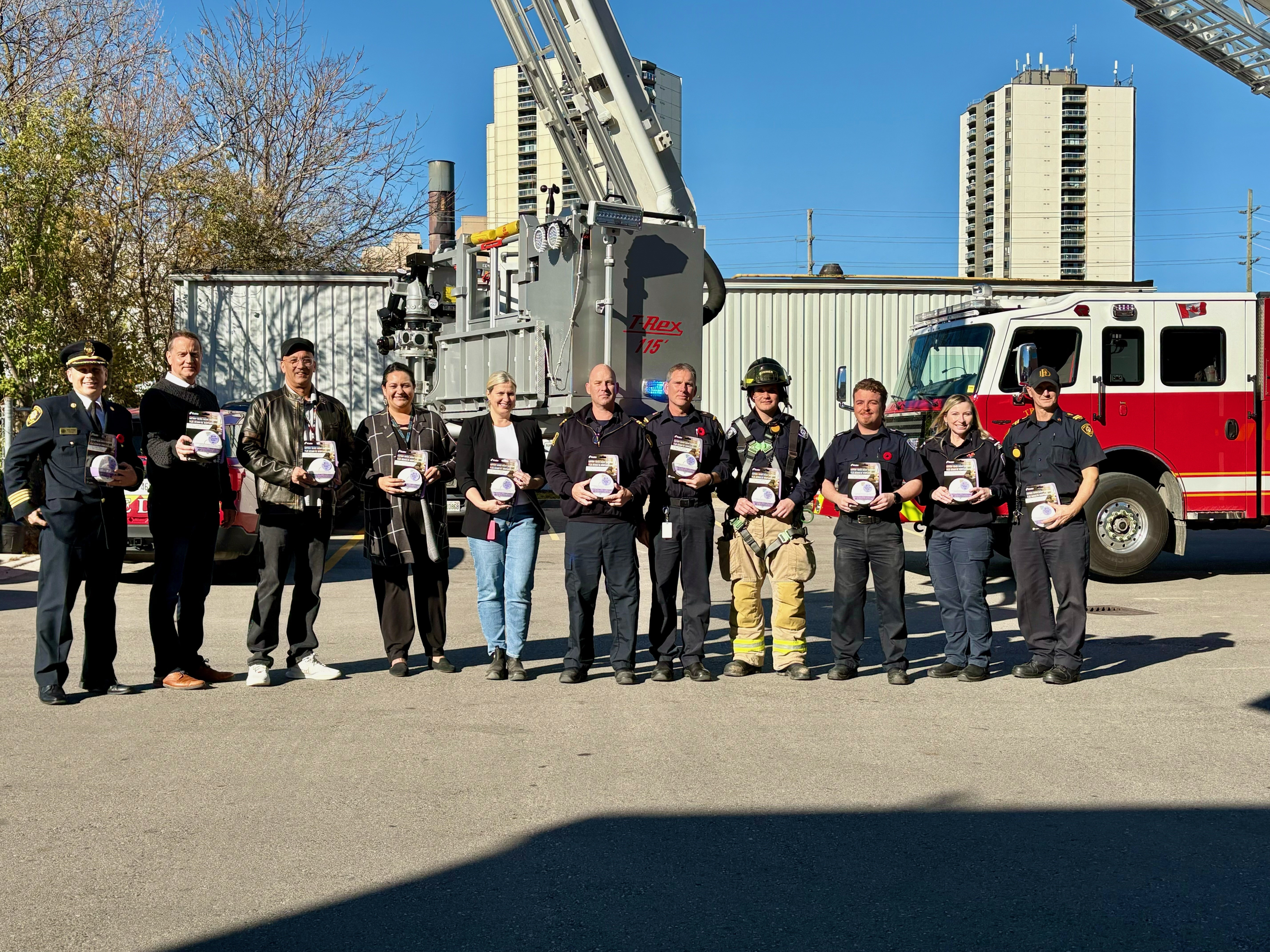 Representatives from Atlohsa Family Healing Services, Enbridge Gas, Fire Marshal's Public Fire Safety Council and London Fire Department.