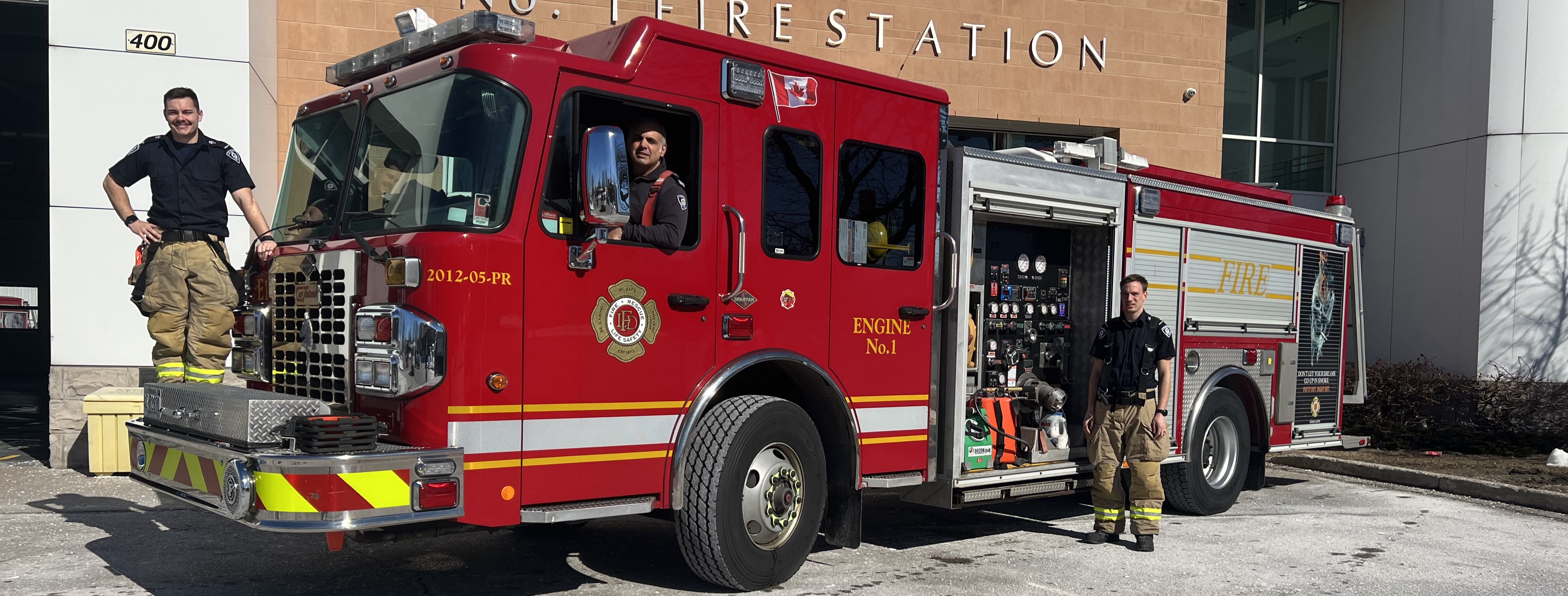 Firefighters on a fire truck