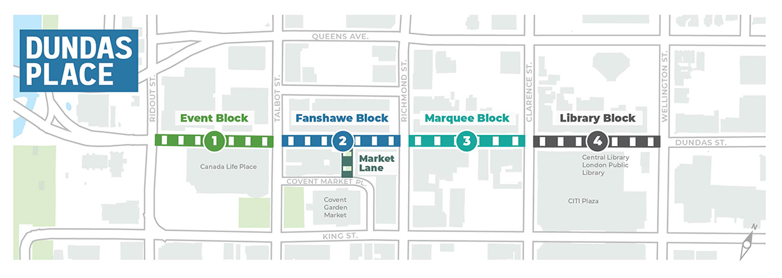 A Map to show the limits of Dundas Place.