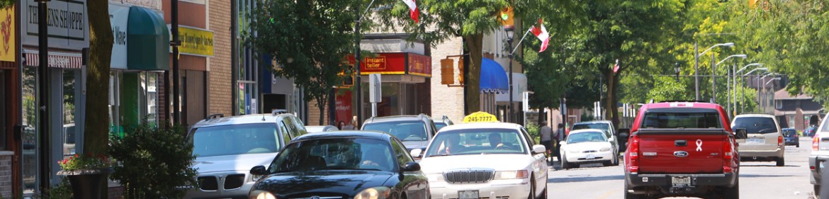 Cars parked on the road