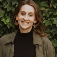 Woman smiling outside