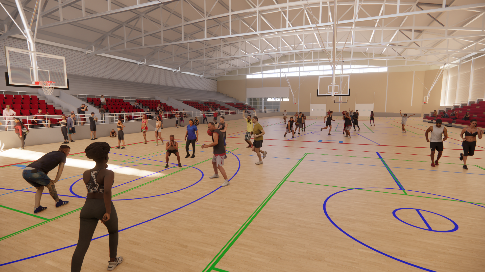 A rendering of the gymnasium improvements planned at Western Fair District. 