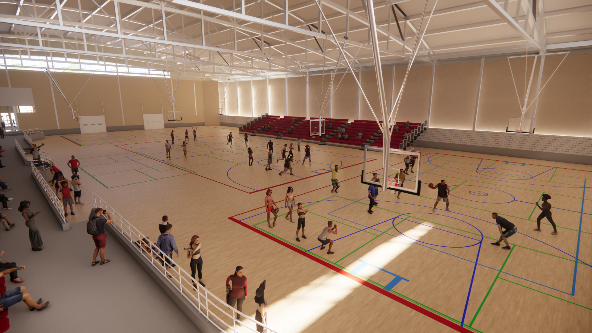 A rendering of the gymnasium improvements planned at Western Fair District. 