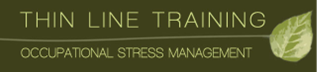 Thin line training logo is green with a leaf