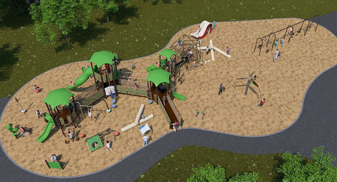 Rendering of a playground to be constructed in Thames Park