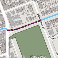 Map showing road closure area on Central Ave