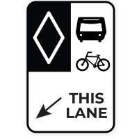 Bus and bike sign
