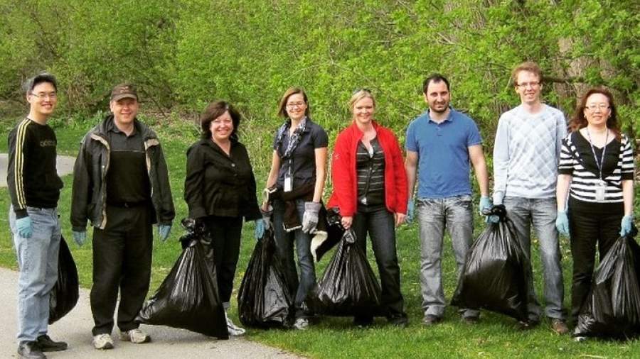 London Clean and Green participants holding garbage bags
